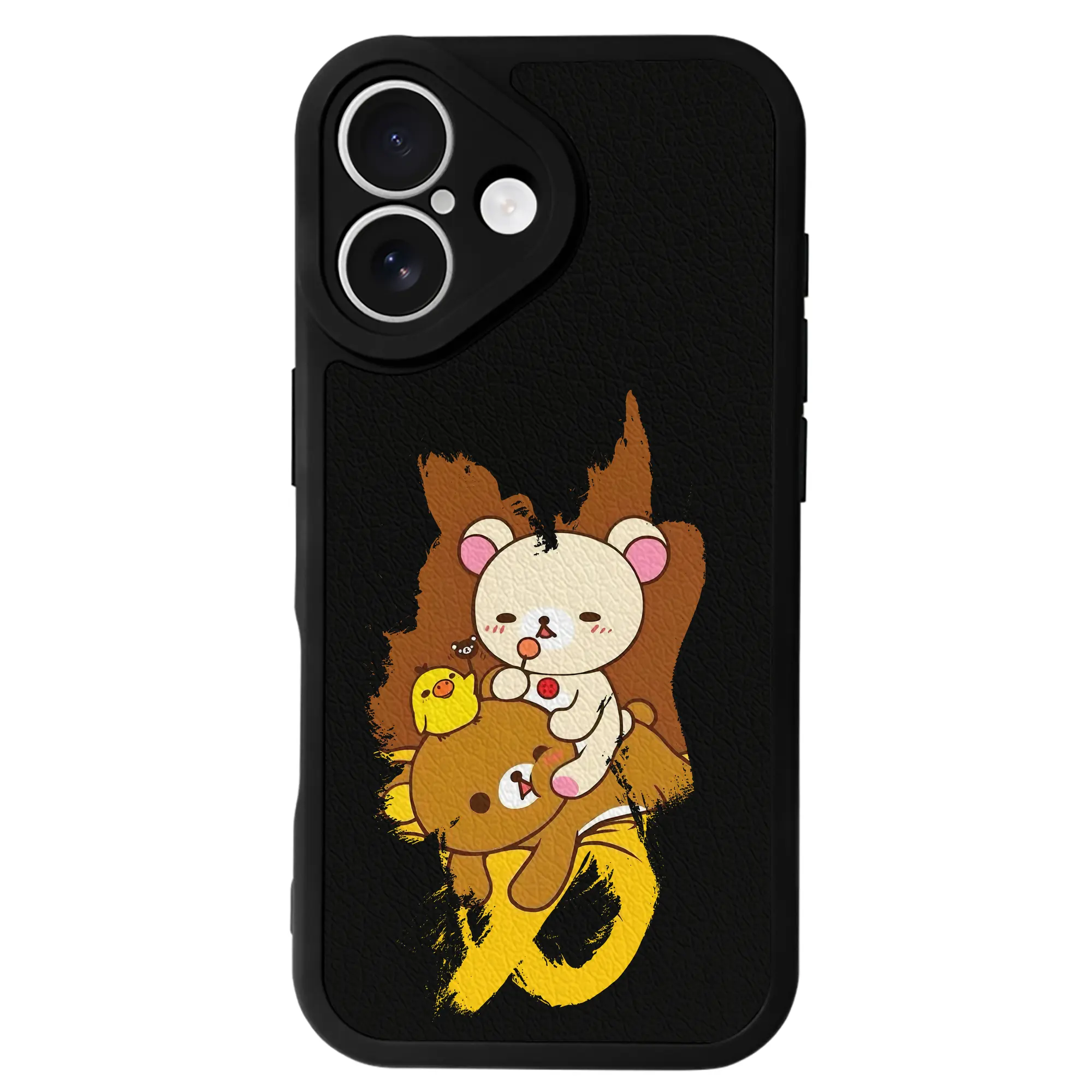 リラックマ (Rilakkuma) グッズ リラックマ (Rilakkuma) - IPhone 16シリーズ対応 ・ シリコンスマホケース ・ レザー調 ・ 高精度フィット ・ 耐衝撃 ・ ワイヤレス充電対応 ・ 精密カット